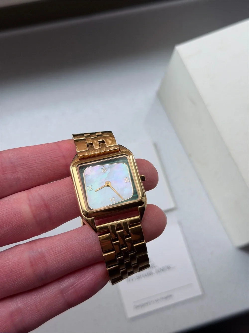 VANNA Geminus Malachite and Pearl Ladies Gold Watch